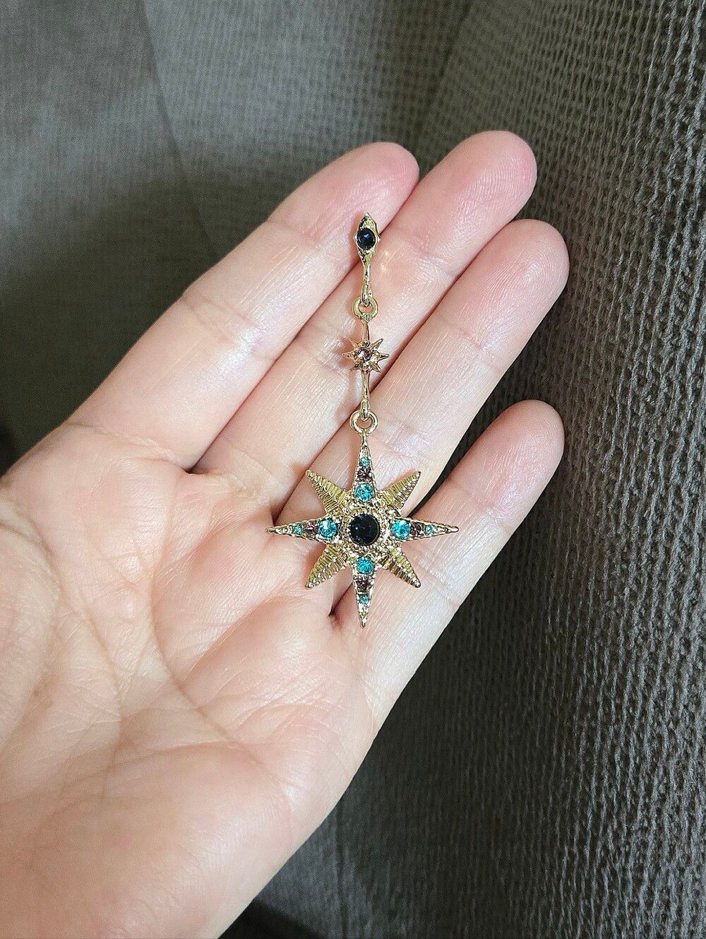 Arm💪 Candy🍭 by Eye👁️ Candy🍬 Los Angeles Moon🌙 and Star⭐ Dangle Earrings - Picture 11 of 15